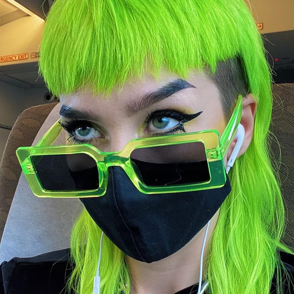 MANIC PANIC Electric Lizard Hair Dye glowing under black light