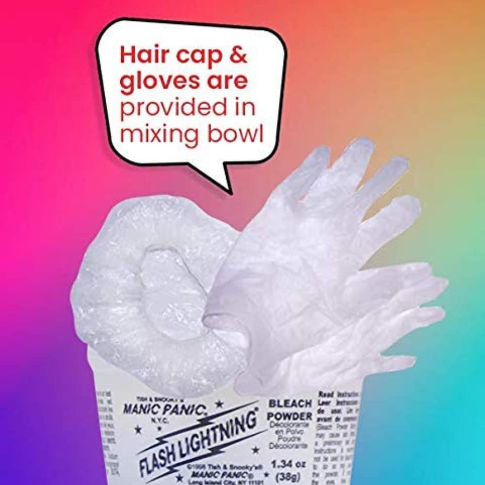 MANIC PANIC Flash Lightning Bleach Kit with tint brush and plastic cap