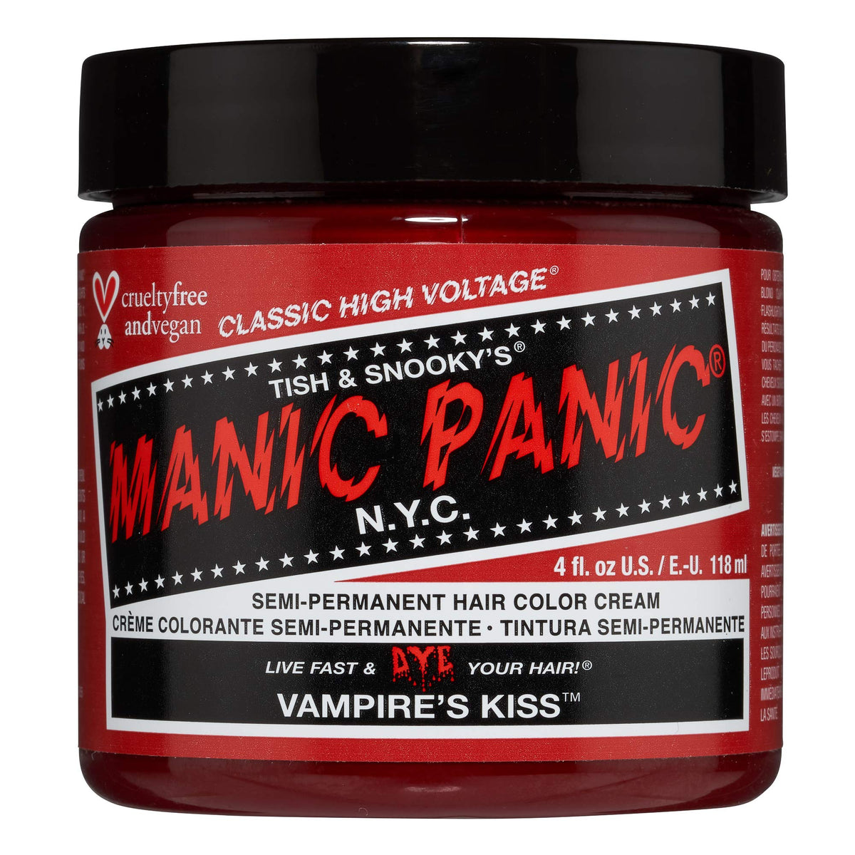 MANIC PANIC Vampire's Kiss Semi Permanent Hair Dye 4 oz front view