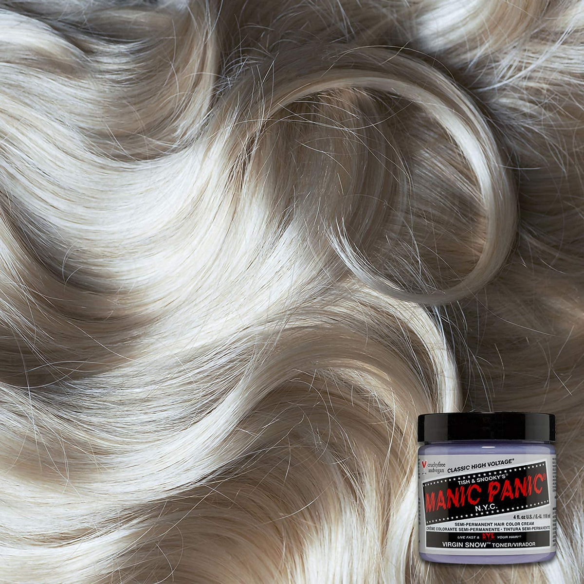 MANIC PANIC Virgin Snow hair dye close-up of cream texture