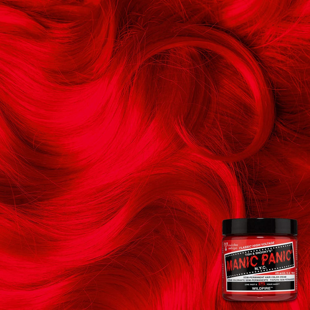 MANIC PANIC Wildfire Hair Dye close-up of product texture