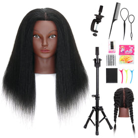 MannequeenHead 16-inch human hair mannequin head front view