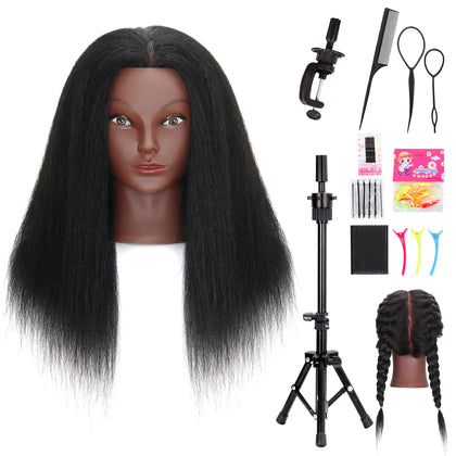 MannequeenHead 16-inch human hair mannequin head front view