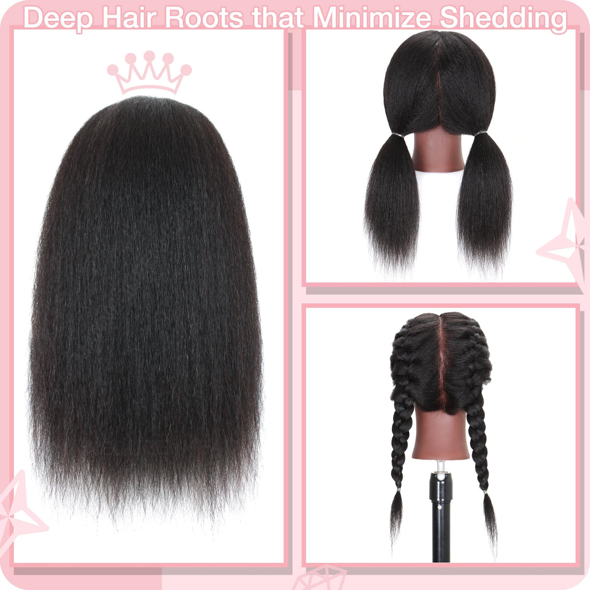 MannequeenHead mannequin head side view with hair styled