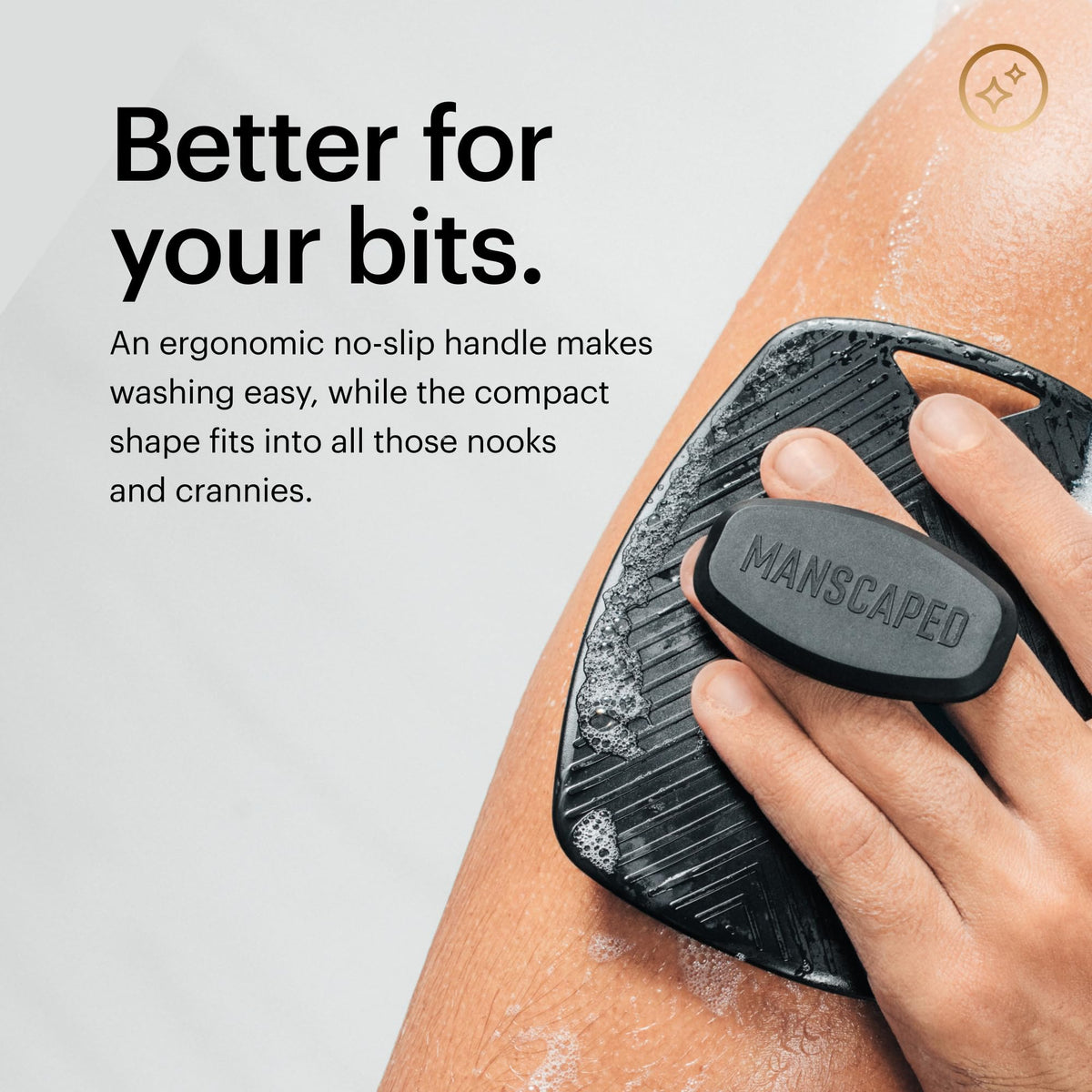 MANSCAPED Body Buffer silicone scrubber bristles close-up
