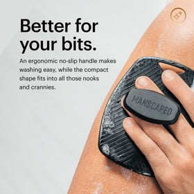 MANSCAPED Body Buffer silicone scrubber bristles close-up