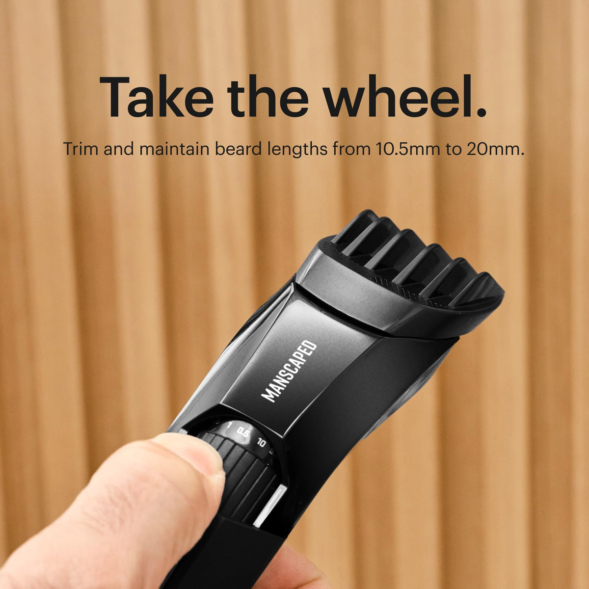 MANSCAPED comb attachment attached to The Beard Hedger trimmer