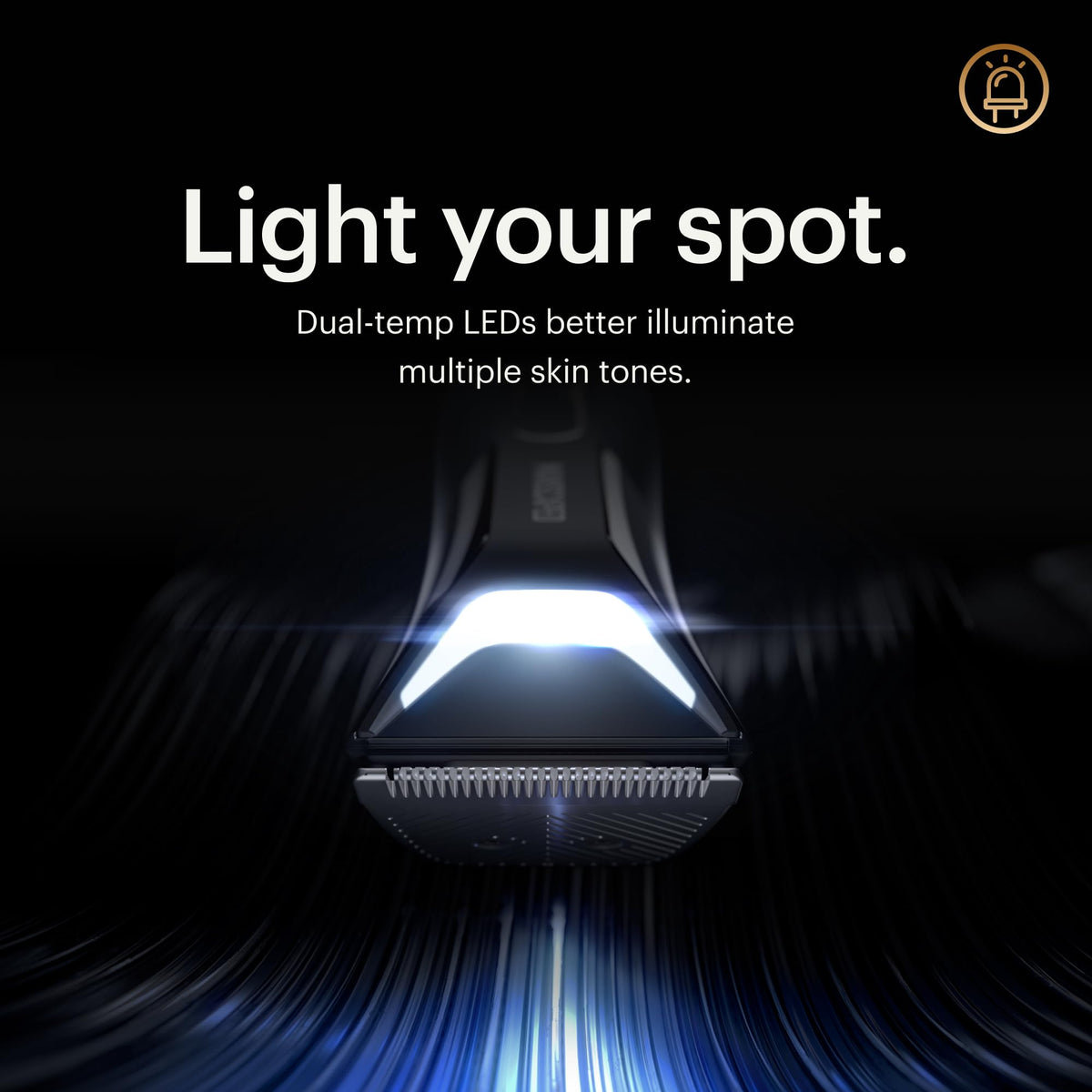 MANSCAPED Lawn Mower 5.0 Ultra trimmer in use with LED lights