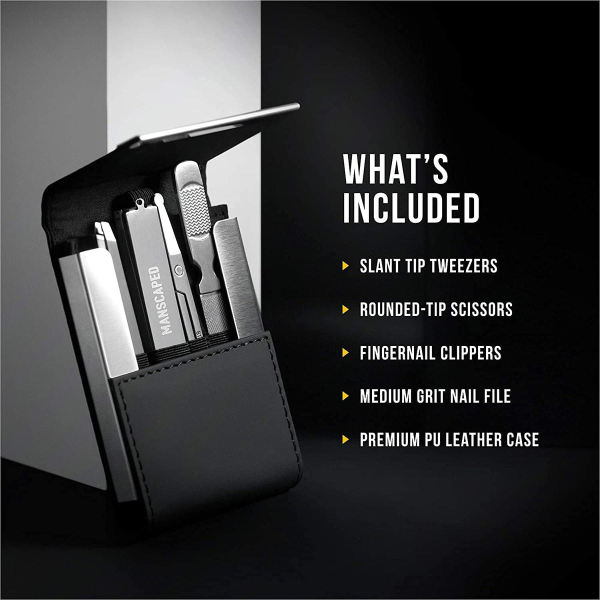 MANSCAPED Shears 2.0 Nail Kit lifestyle scene with travel case