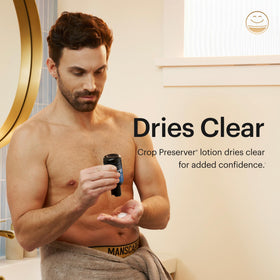 MANSCAPED The Crop Preserver 4oz cap open showcasing applicator