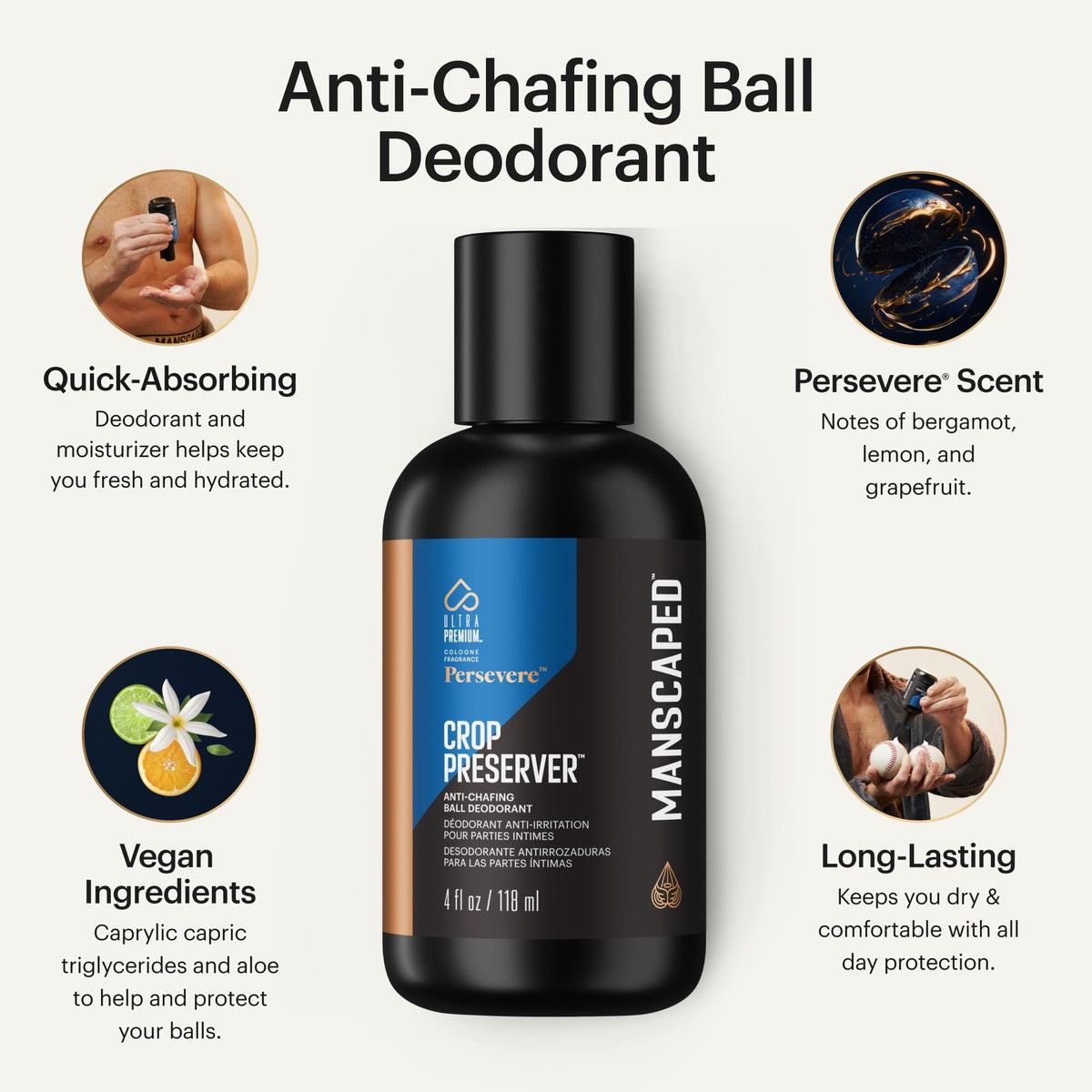 MANSCAPED The Crop Preserver ball deodorant 4oz back view