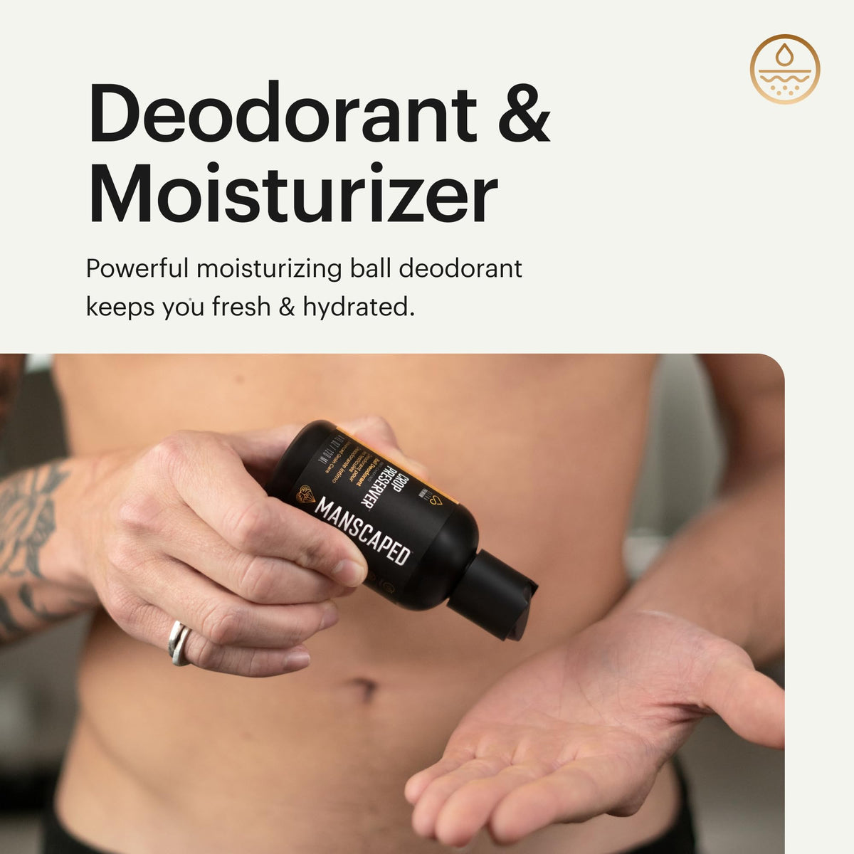 MANSCAPED The Crop Preserver Ball Deodorant application demonstration