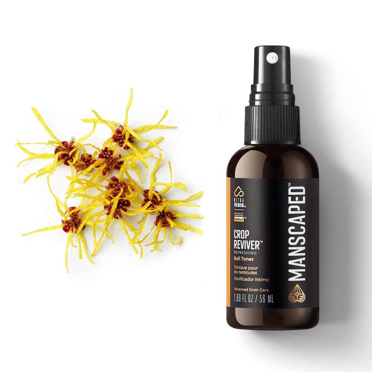 MANSCAPED The Crop Reviver 2oz body toner spray side view