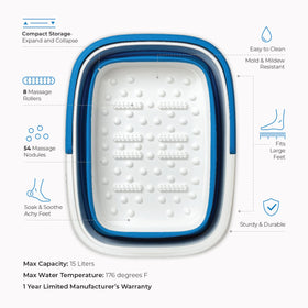 Mantello Collapsible Foot Bath folded for storage