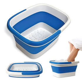 Mantello Collapsible Foot Bath front view in blue