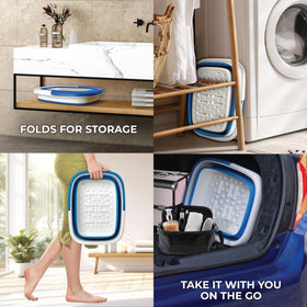 Mantello Collapsible Foot Bath side view with handle