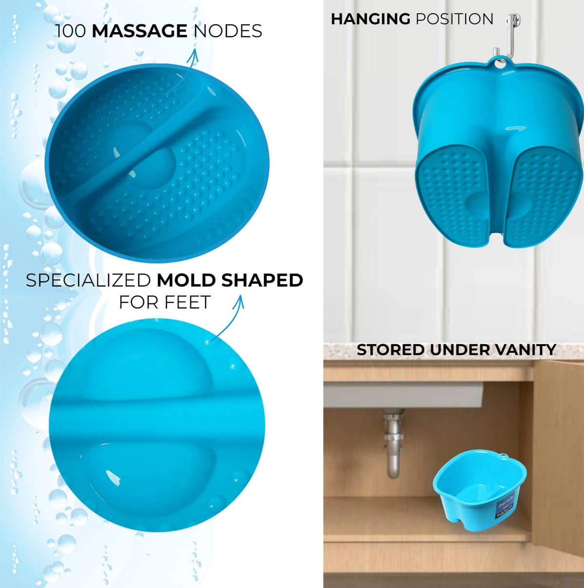 Mantello Foot Bath showing high walls and durable design