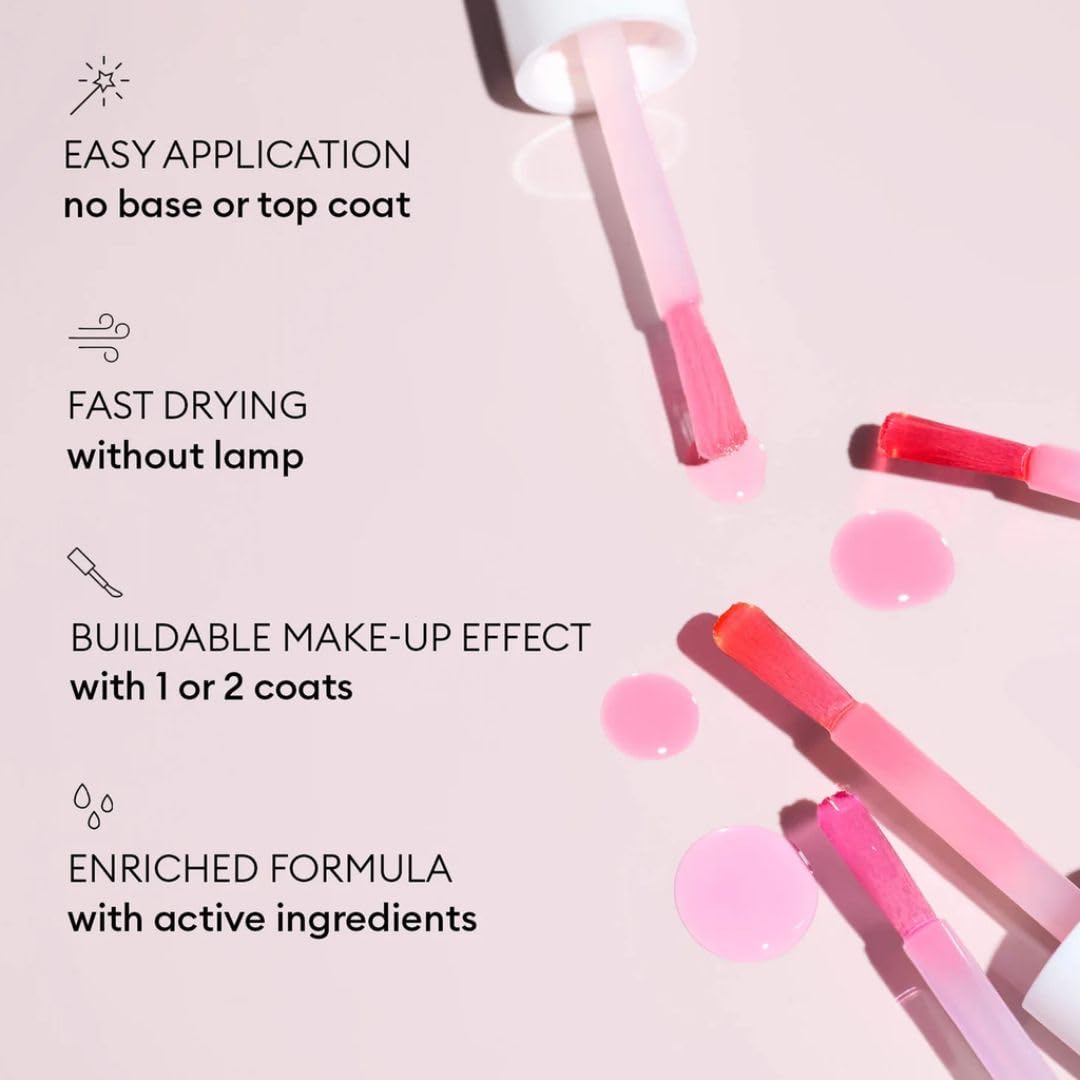 Manucurist Active Glow Cranberry Nail Concealer applied on nails