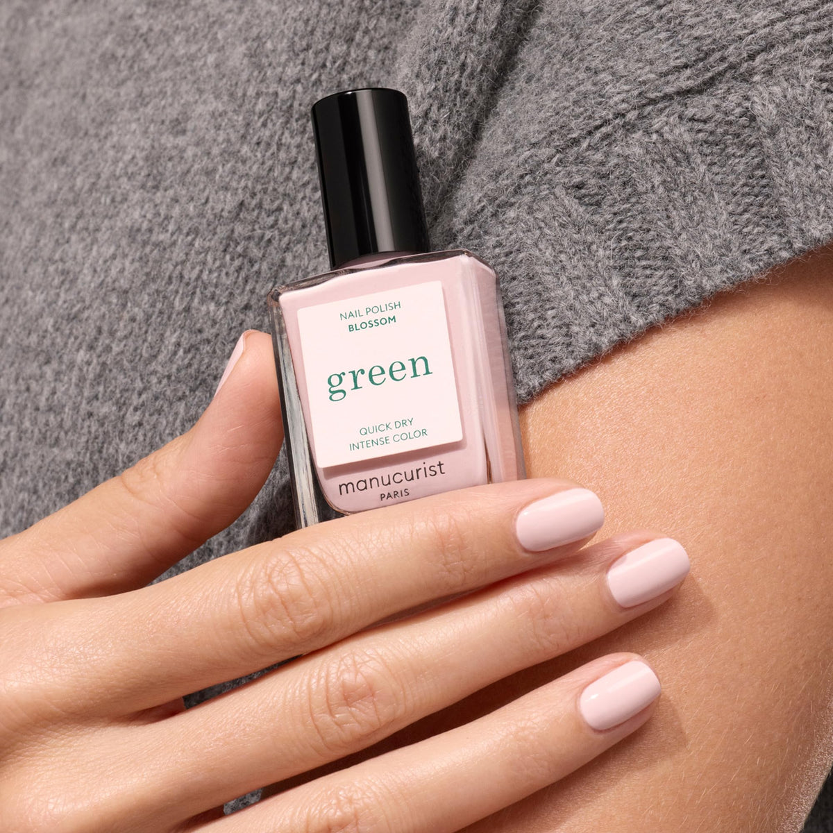 Manucurist Green Blossom Light Pink Nail Polish on nails