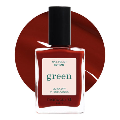 Manucurist Green Bohème Brown Red Nail Polish front view