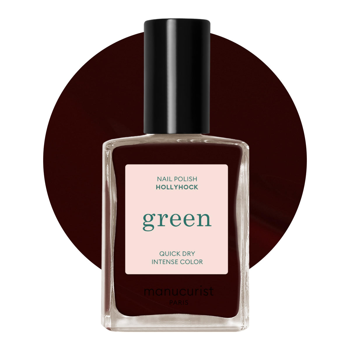 Manucurist Green Hollyhock Black Red Nail Polish front view