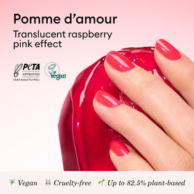 Manucurist Green Jelly Nail Polish Pomme d'Amour raspberry pink bottle side view