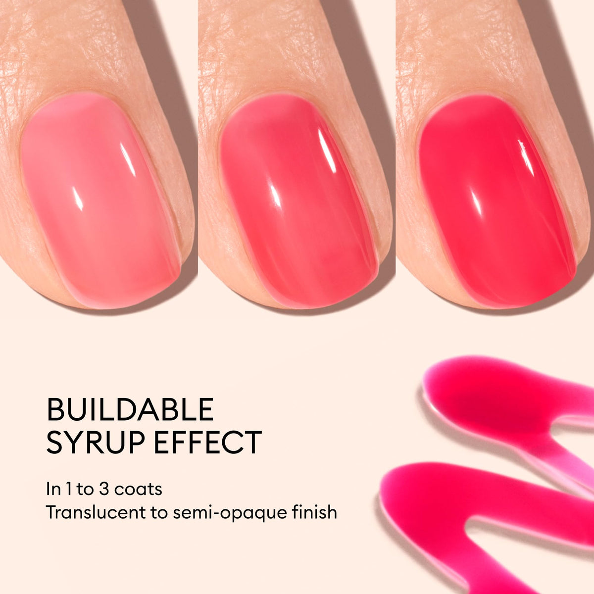 Manucurist Green Jelly Nail Polish Pomme d'Amour raspberry pink bottle with brush