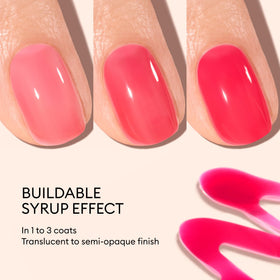 Manucurist Green Jelly Nail Polish Pomme d'Amour raspberry pink bottle with brush