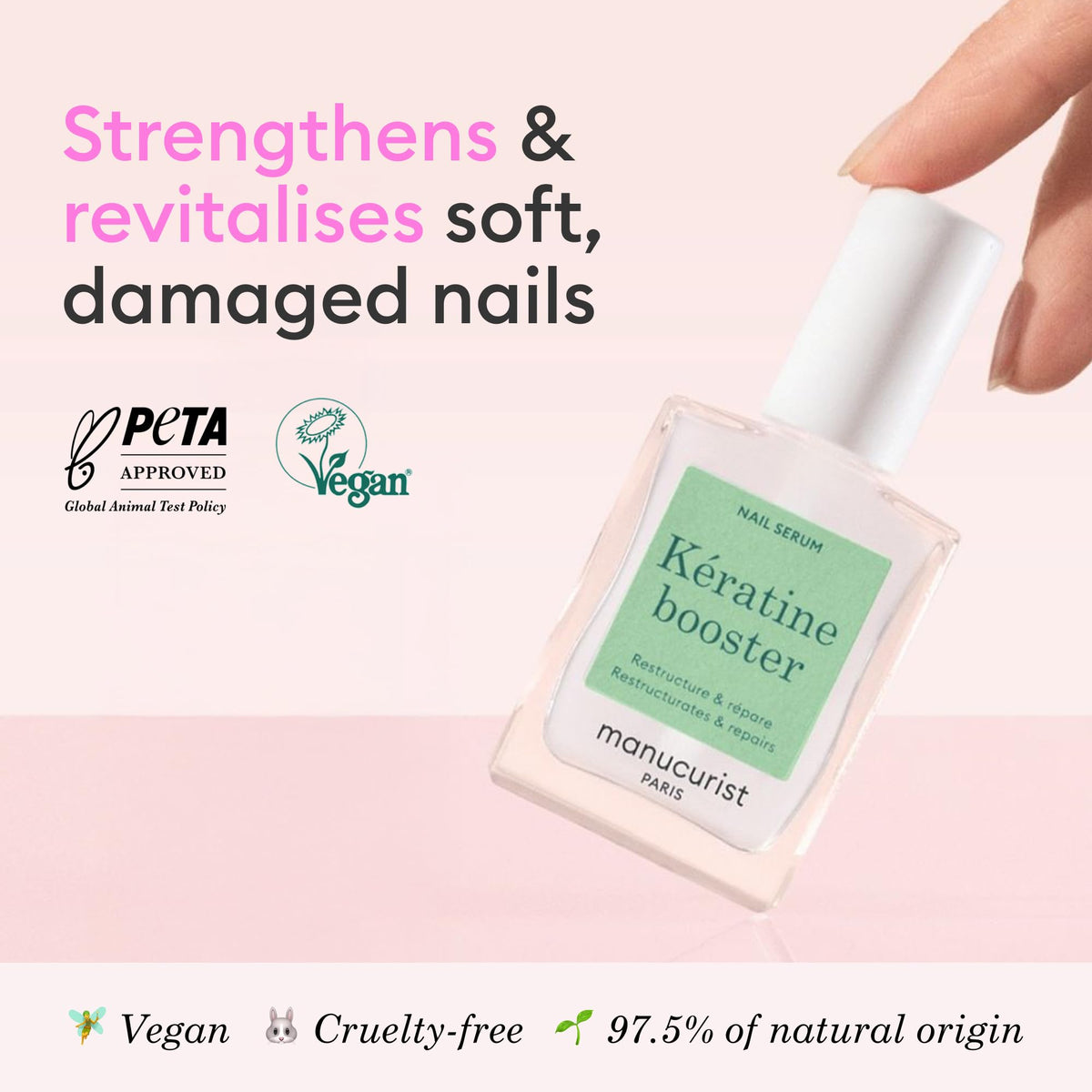 Manucurist Keratine support Nail Strengthener 50g bottle with brush