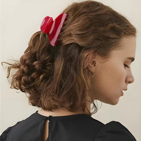 MAORULU Medium Acetate Hair Claw Clip Cherry Red close-up