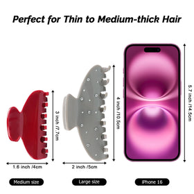 MAORULU Medium Acetate Hair Claw Clip Cherry Red side view