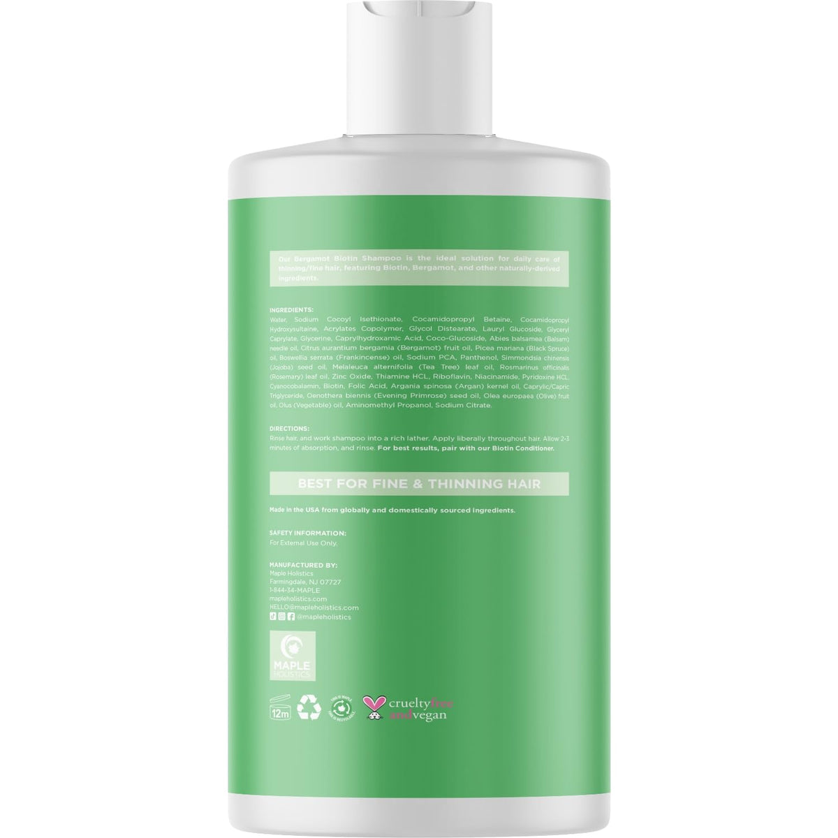 Maple Holistics Biotin Shampoo texture on hand
