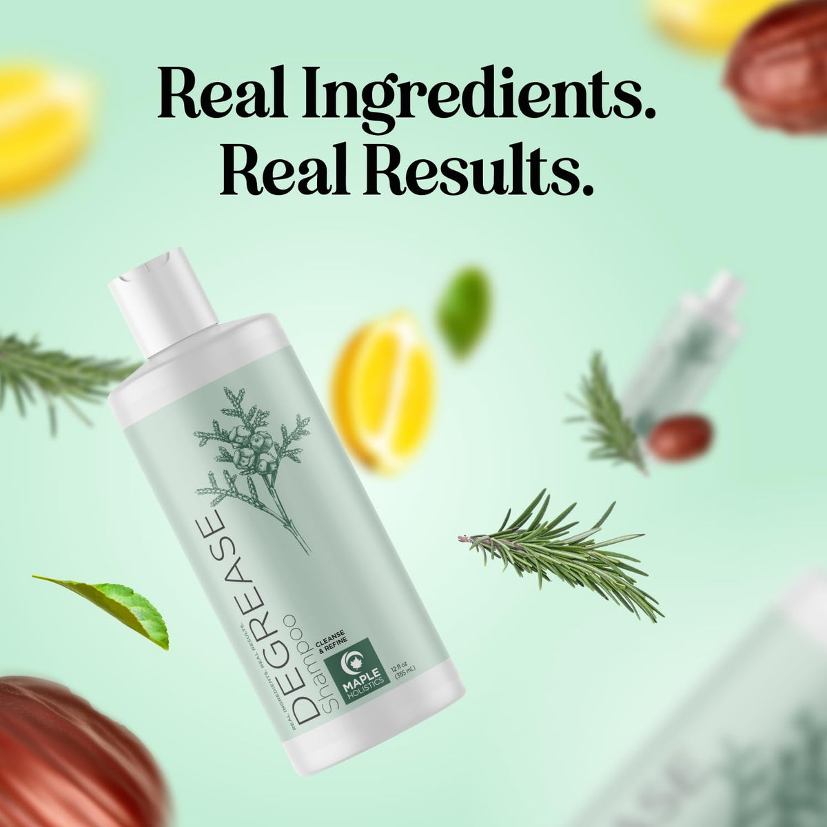 Maple Holistics Clarifying Shampoo with natural ingredients display