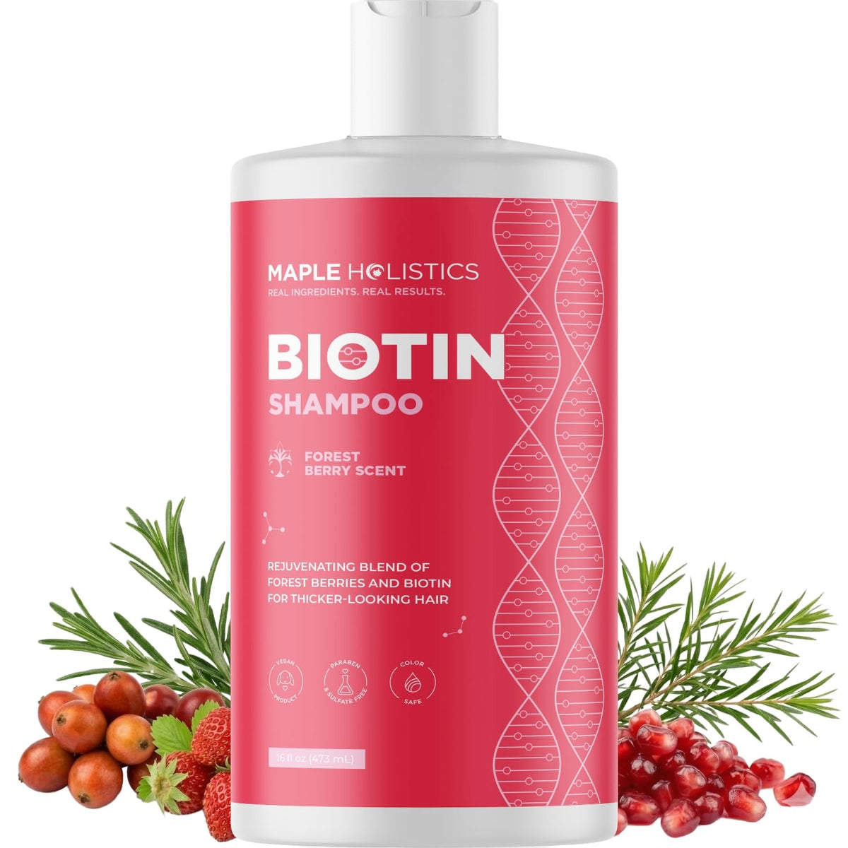 Maple Holistics Fruity Biotin Shampoo 16 Fl Oz front view