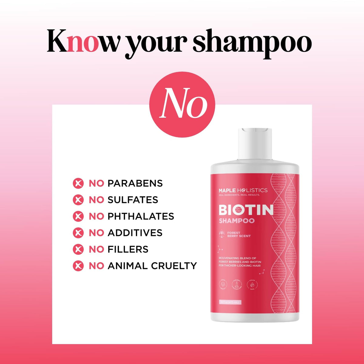 Maple Holistics Fruity Biotin Shampoo back view