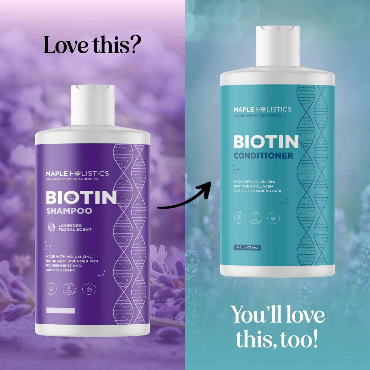 Maple Holistics Lavender Biotin Shampoo packaging details