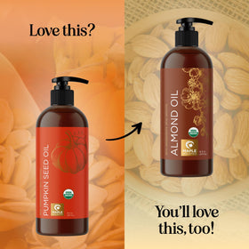 Maple Holistics Organic Pumpkin Seed Oil on a wooden table