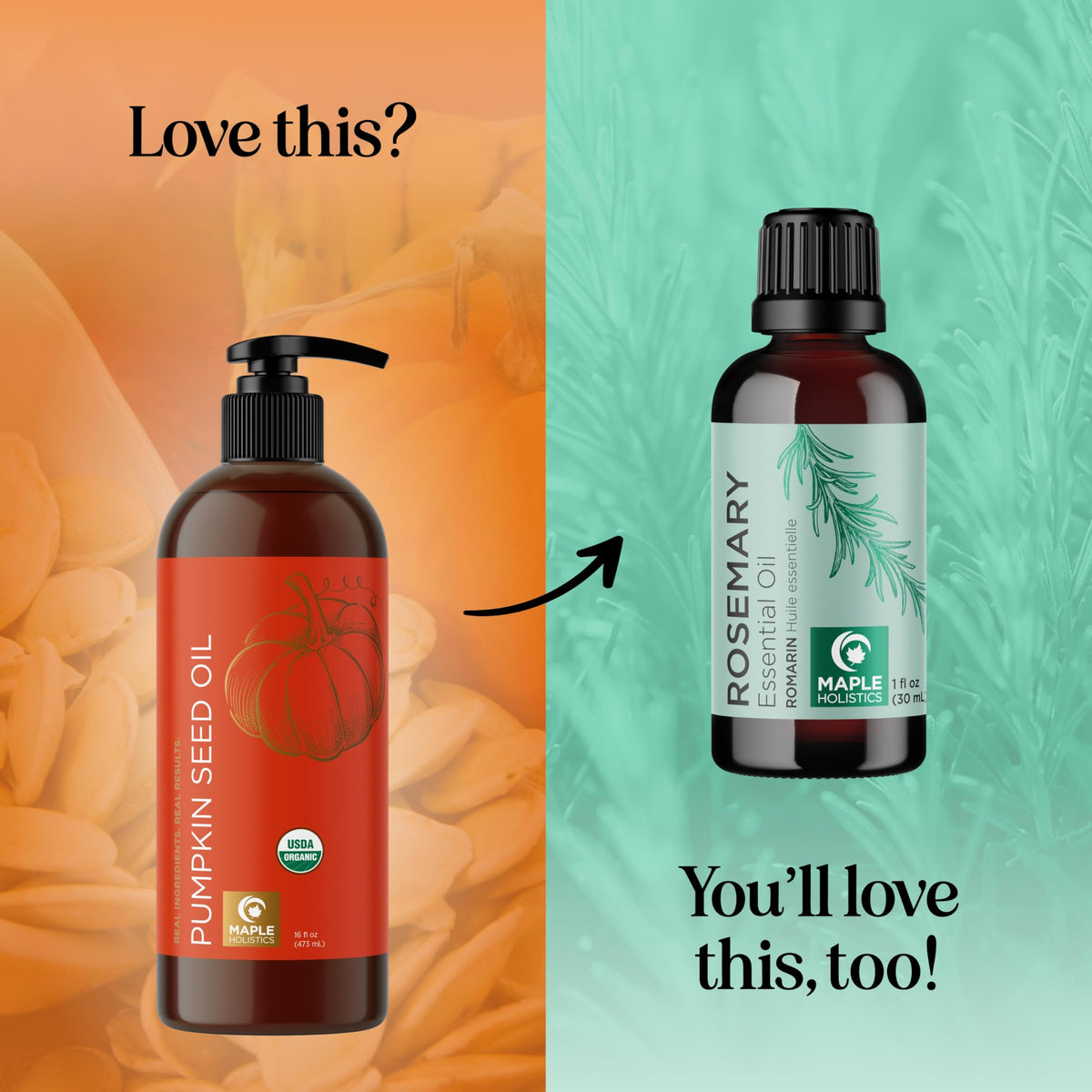 Maple Holistics Organic Pumpkin Seed Oil with essential oils