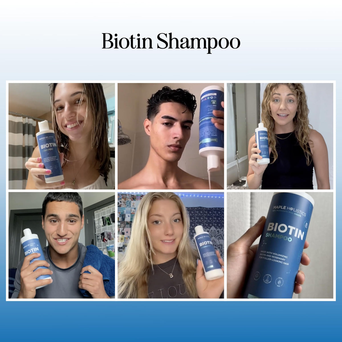 Maple Holistics Rosemary and Biotin Shampoo bottle with label