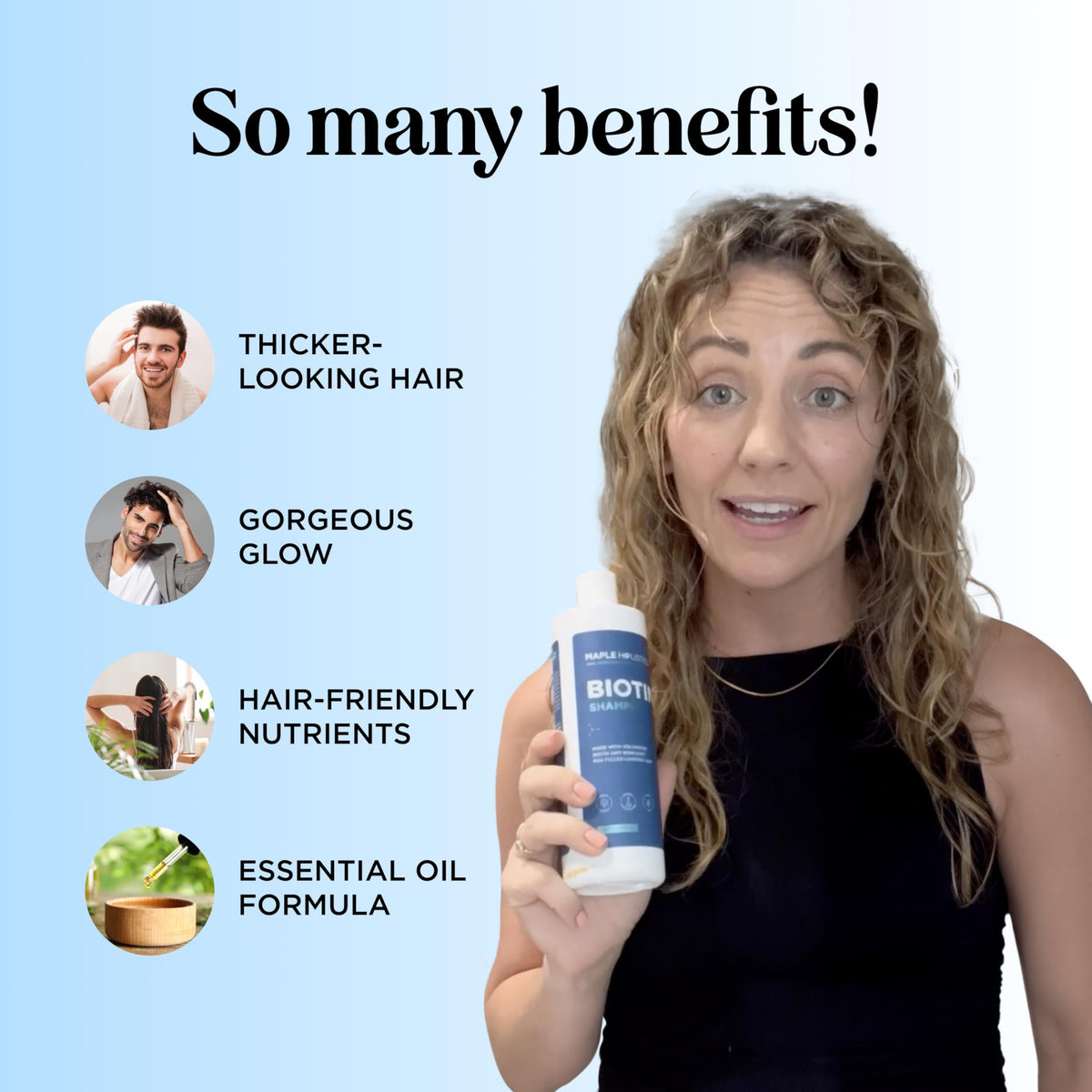 Maple Holistics Rosemary and Biotin Shampoo side view