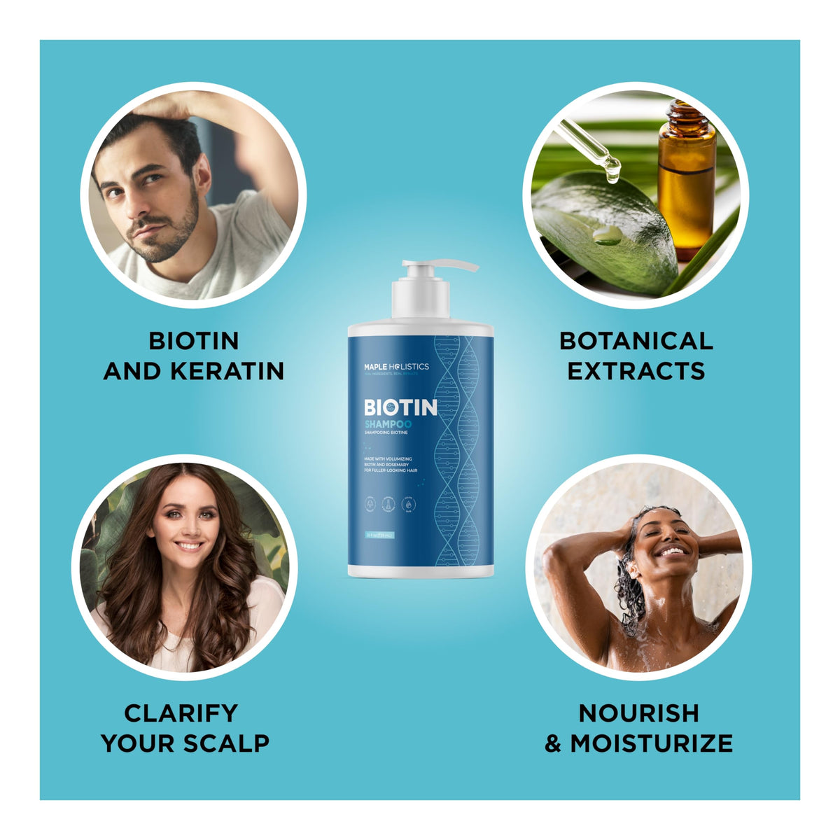Maple Holistics Rosemary and Biotin Shampoo with natural ingredients