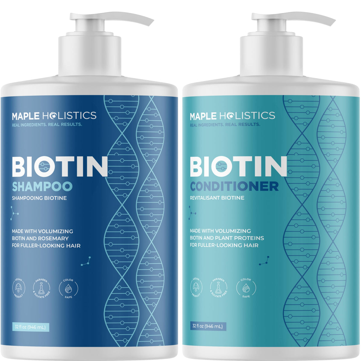 Maple Holistics Rosemary Biotin Shampoo and Conditioner Set front view