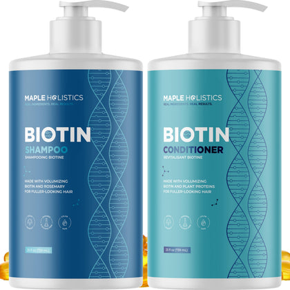 Maple Holistics Rosemary Biotin Shampoo and Conditioner Set front view
