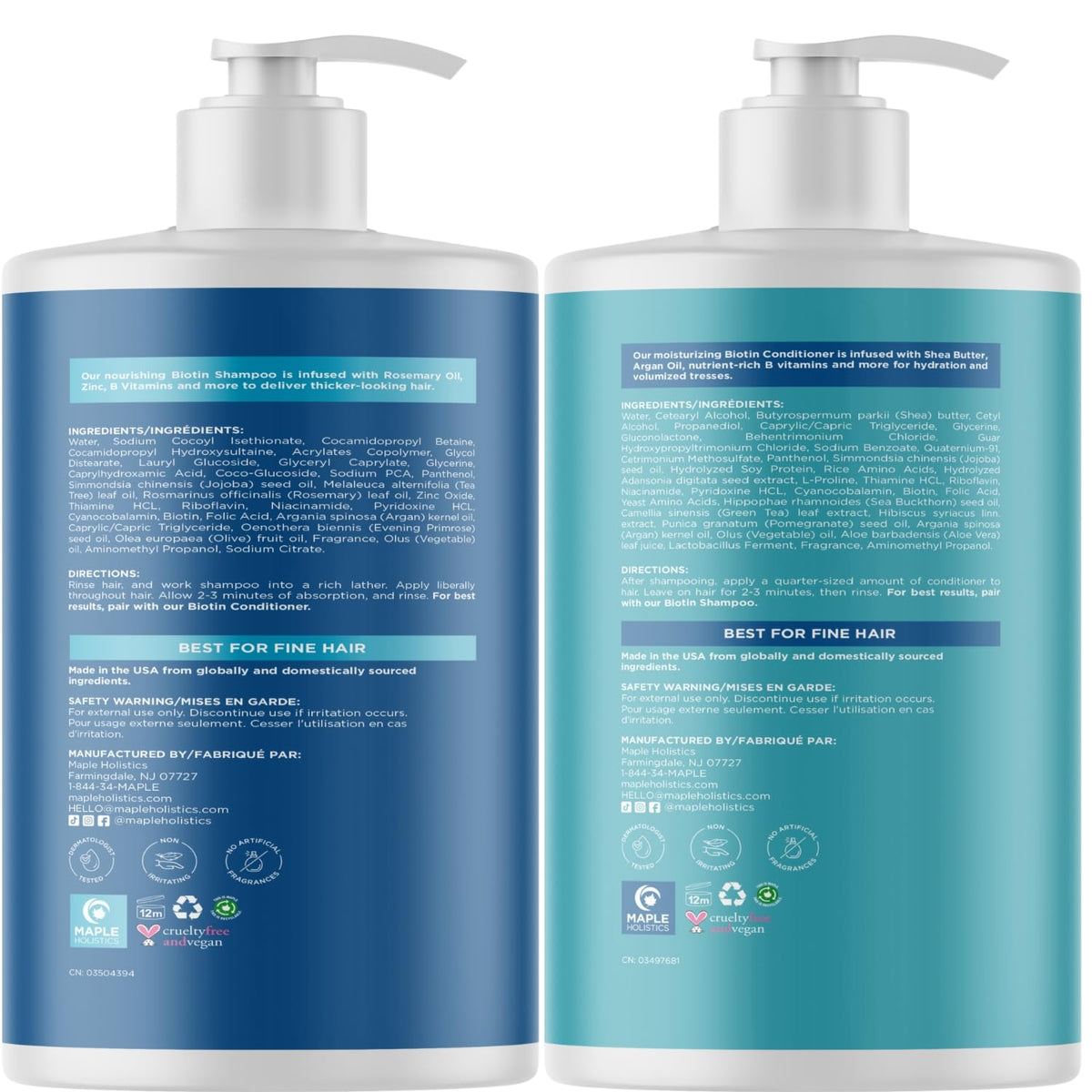 Maple Holistics Rosemary Biotin Shampoo and Conditioner Set packaging