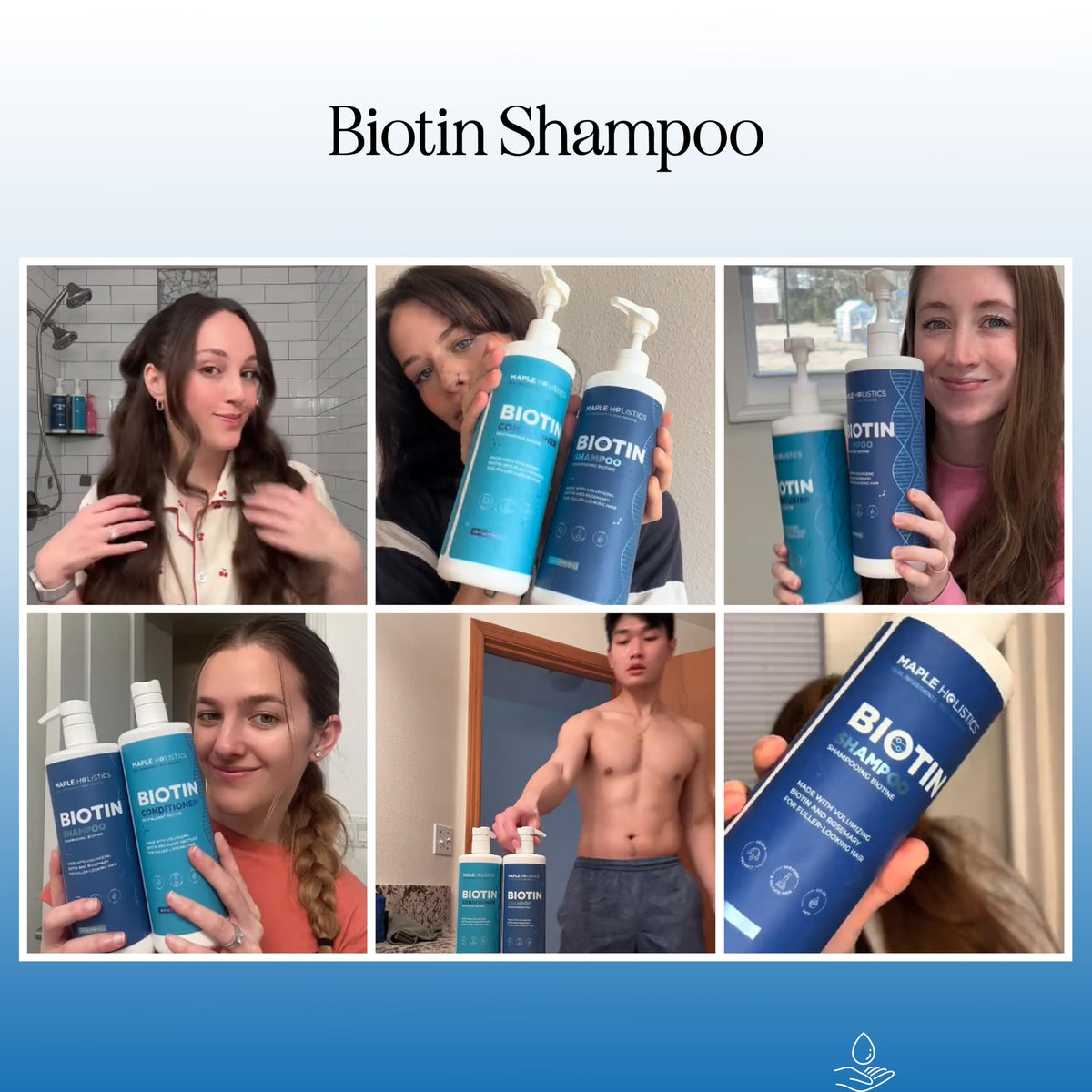 Maple Holistics Rosemary Biotin Shampoo bottle side view