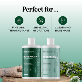 Maple Holistics shampoo and conditioner with rosemary and tea tree ingredients