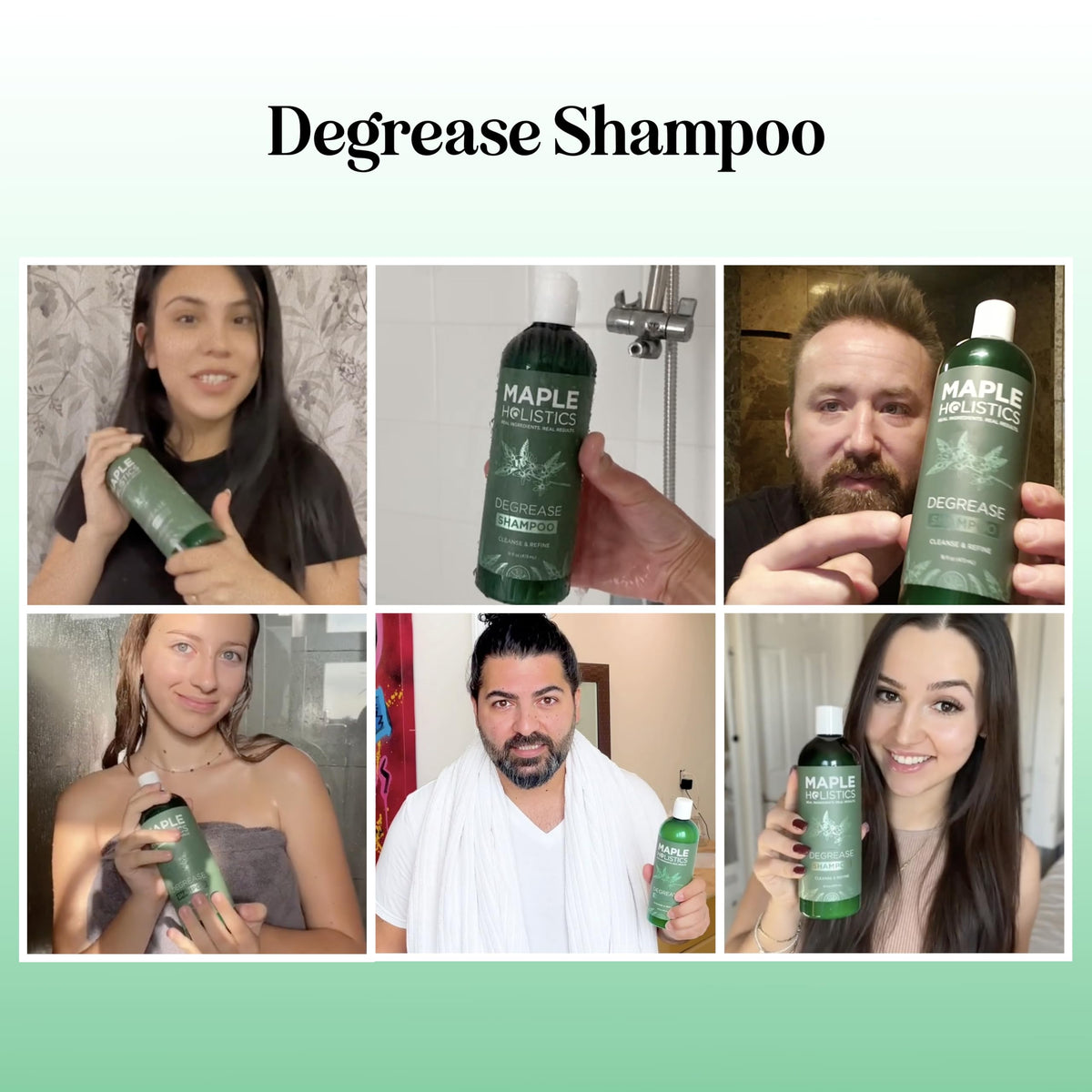 Maple Holistics shampoo bottle with rosemary oil ingredients