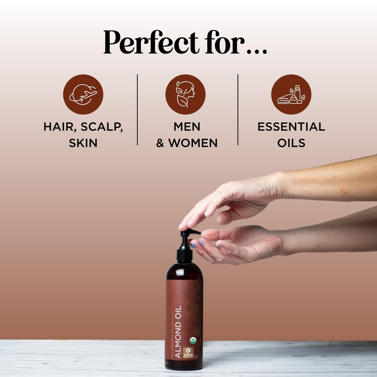 Maple Holistics Sweet Almond Oil bottle side view