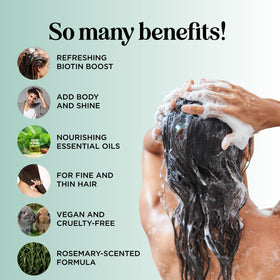 Maple Holistics Volumizing Biotin Rosemary Shampoo label close-up