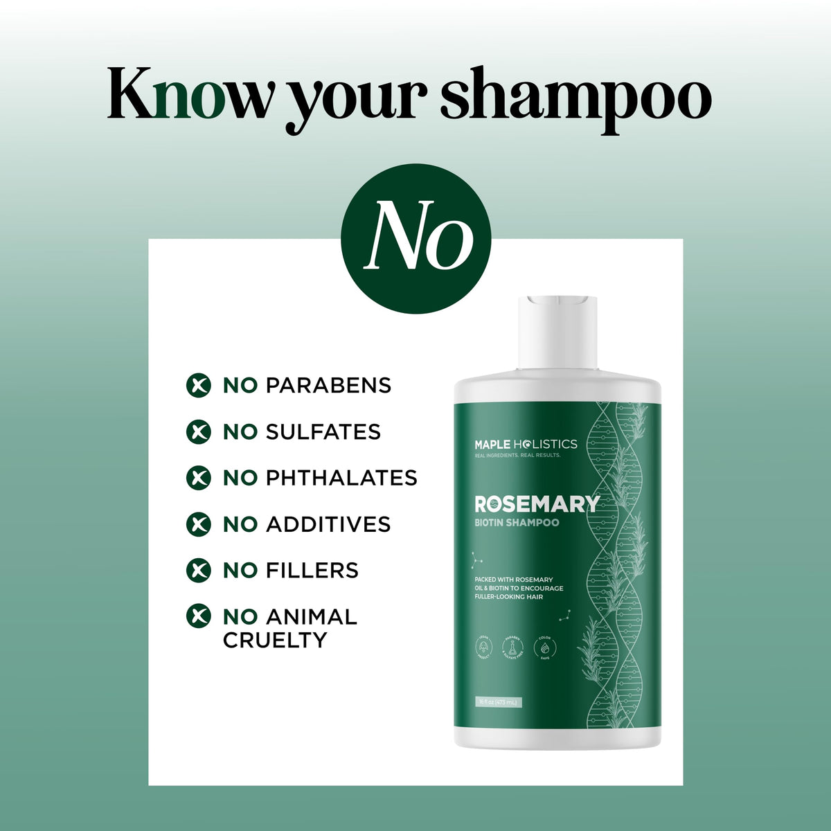 Maple Holistics Volumizing Biotin Rosemary Shampoo with a lathering effect